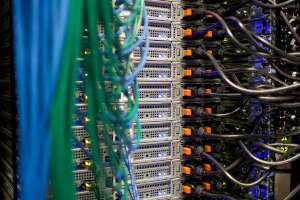 computer servers with wires